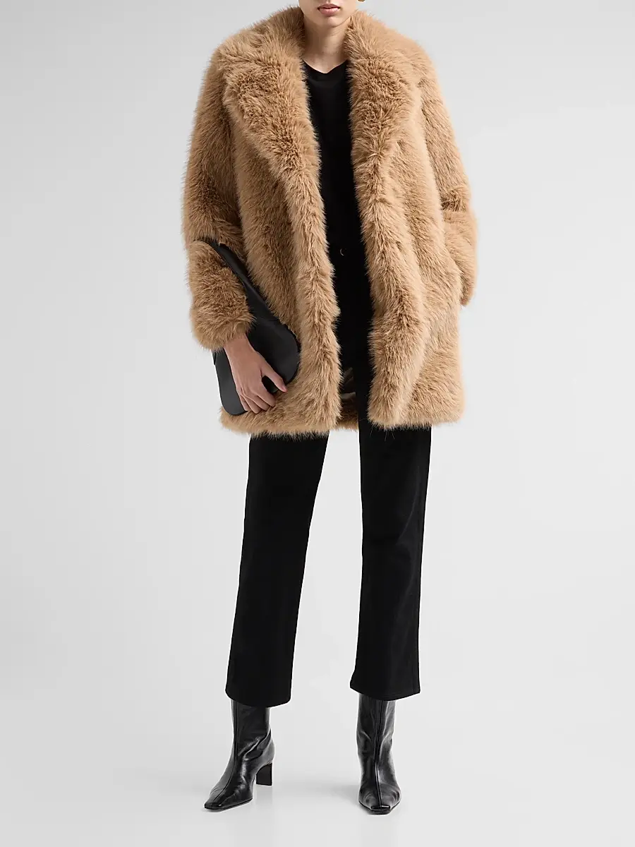 LoveShackFancy Women's Mornet Faur-Fur Coat | Thumbnail 2 LoveShackFancy Women's Mornet Faur-Fur Coat | Thumbnail 2