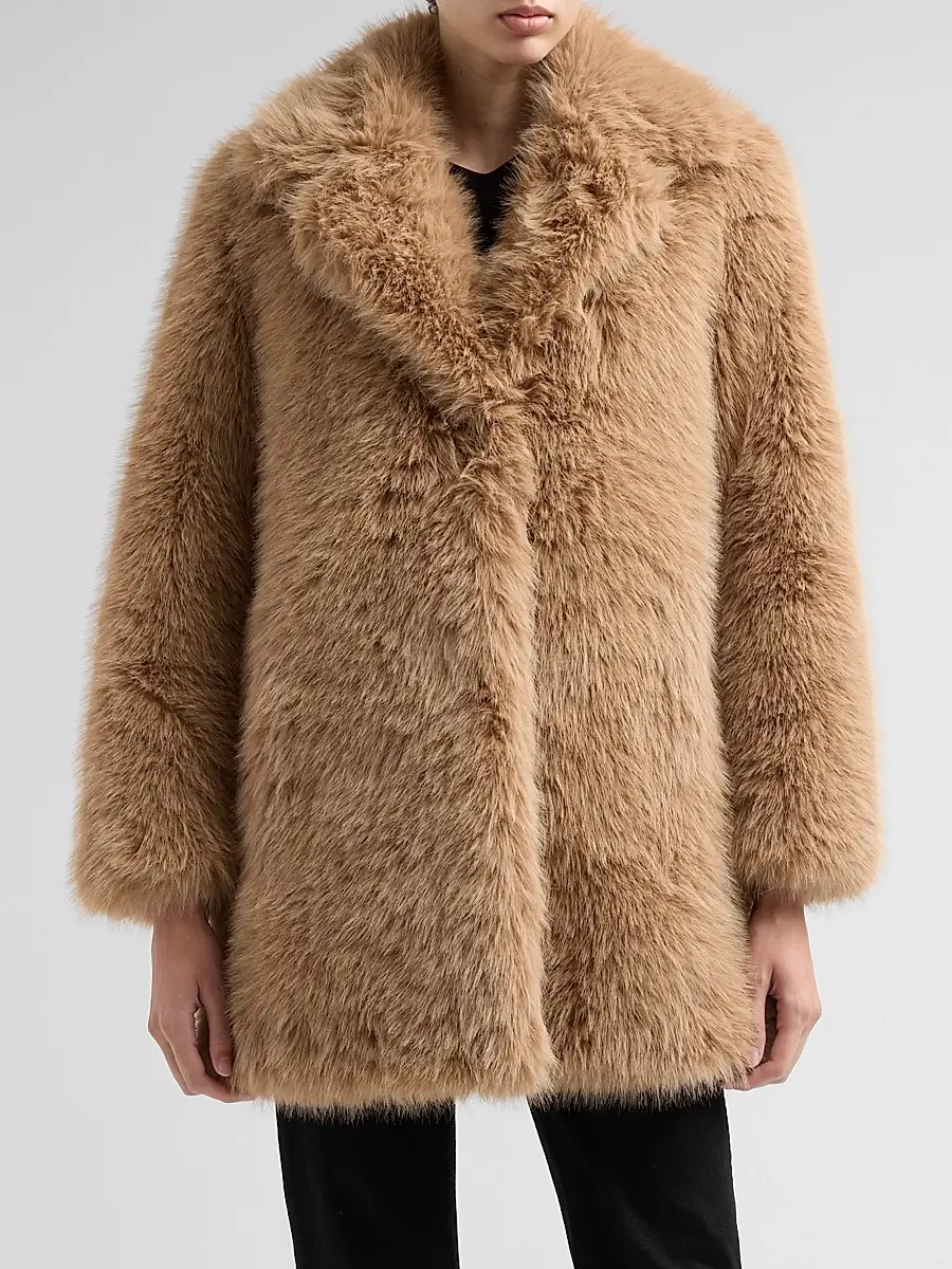 LoveShackFancy Women's Mornet Faur-Fur Coat | Thumbnail 4 LoveShackFancy Women's Mornet Faur-Fur Coat | Thumbnail 4