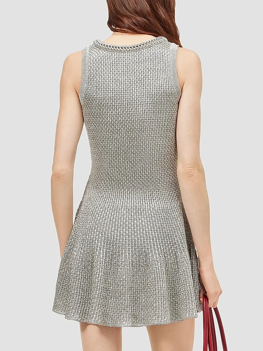 Alexander McQueen Women's Volume Chain-Scoopneck Mini Dress | Thumbnail 3 Alexander McQueen Women's Volume Chain-Scoopneck Mini Dress | Thumbnail 3