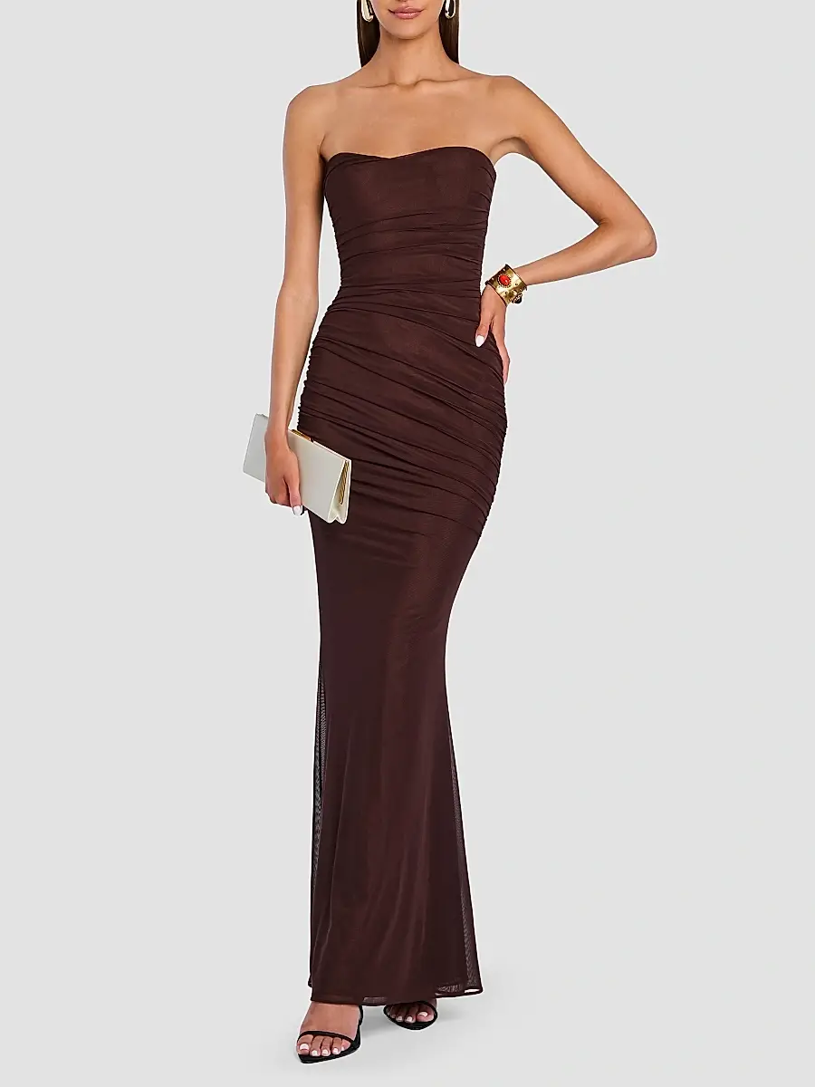 Retrofête Women's Isadore Mesh Trumpet Maxi Dress | Thumbnail 2 Retrofête Women's Isadore Mesh Trumpet Maxi Dress | Thumbnail 2