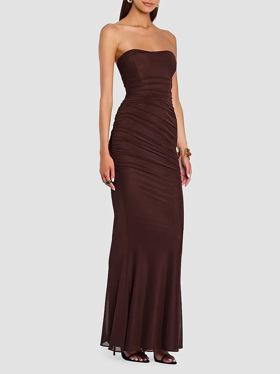 Retrofête Women's Isadore Mesh Trumpet Maxi Dress | Thumbnail 6 Retrofête Women's Isadore Mesh Trumpet Maxi Dress | Thumbnail 6