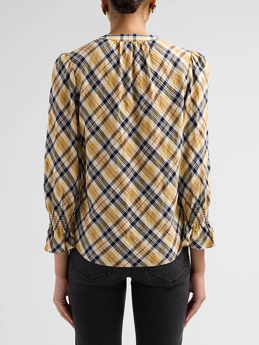 Veronica Beard Women's Ashlynn Plaid Cotton-Blend Blouse | Thumbnail 3 Veronica Beard Women's Ashlynn Plaid Cotton-Blend Blouse | Thumbnail 3
