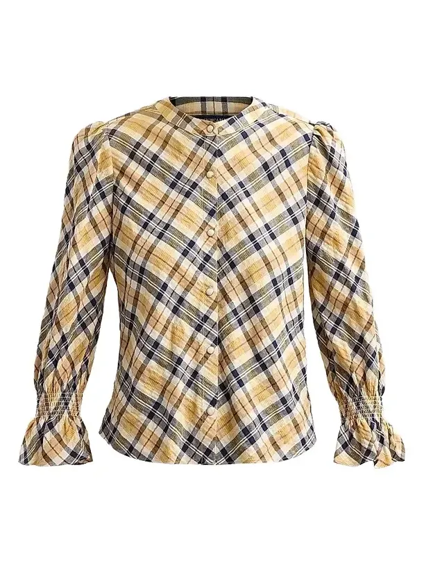 Women's Ashlynn Plaid Cotton-Blend Blouse Women's Ashlynn Plaid Cotton-Blend Blouse