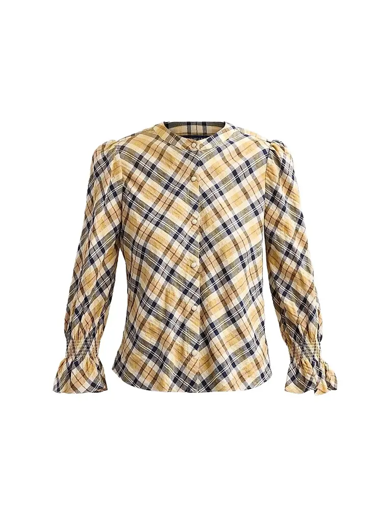 Veronica Beard Women's Ashlynn Plaid Cotton-Blend Blouse