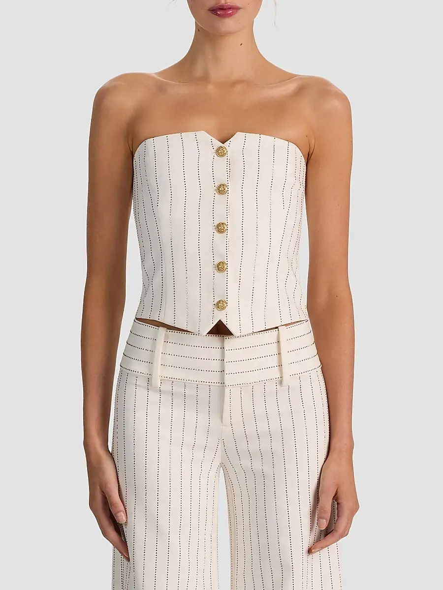 Alice + Olivia Women's Kelcey Embellished Strapless Vest Top | Thumbnail 4 Alice + Olivia Women's Kelcey Embellished Strapless Vest Top | Thumbnail 4