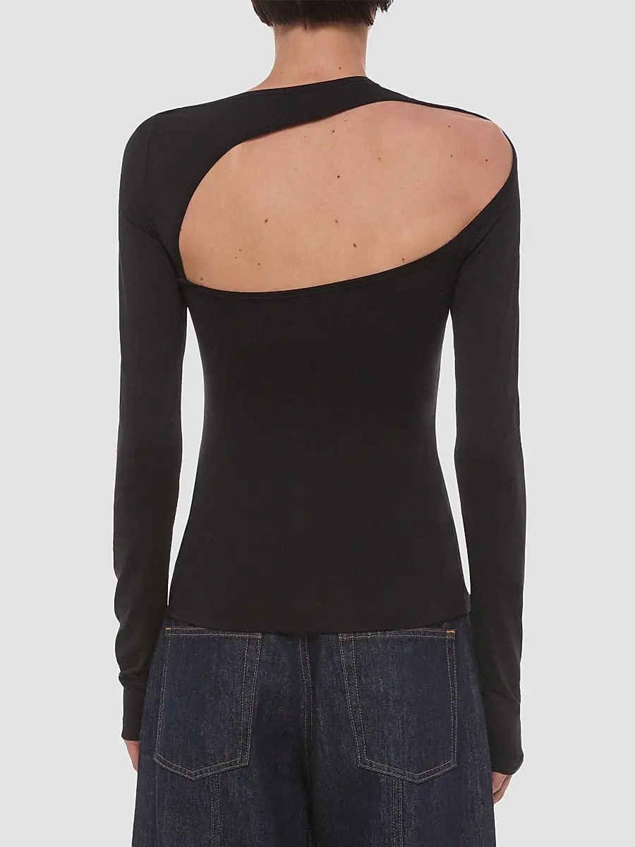 Helmut Lang Women's Asymmetrical Cut-Out Jersey Top | Thumbnail 3 Helmut Lang Women's Asymmetrical Cut-Out Jersey Top | Thumbnail 3