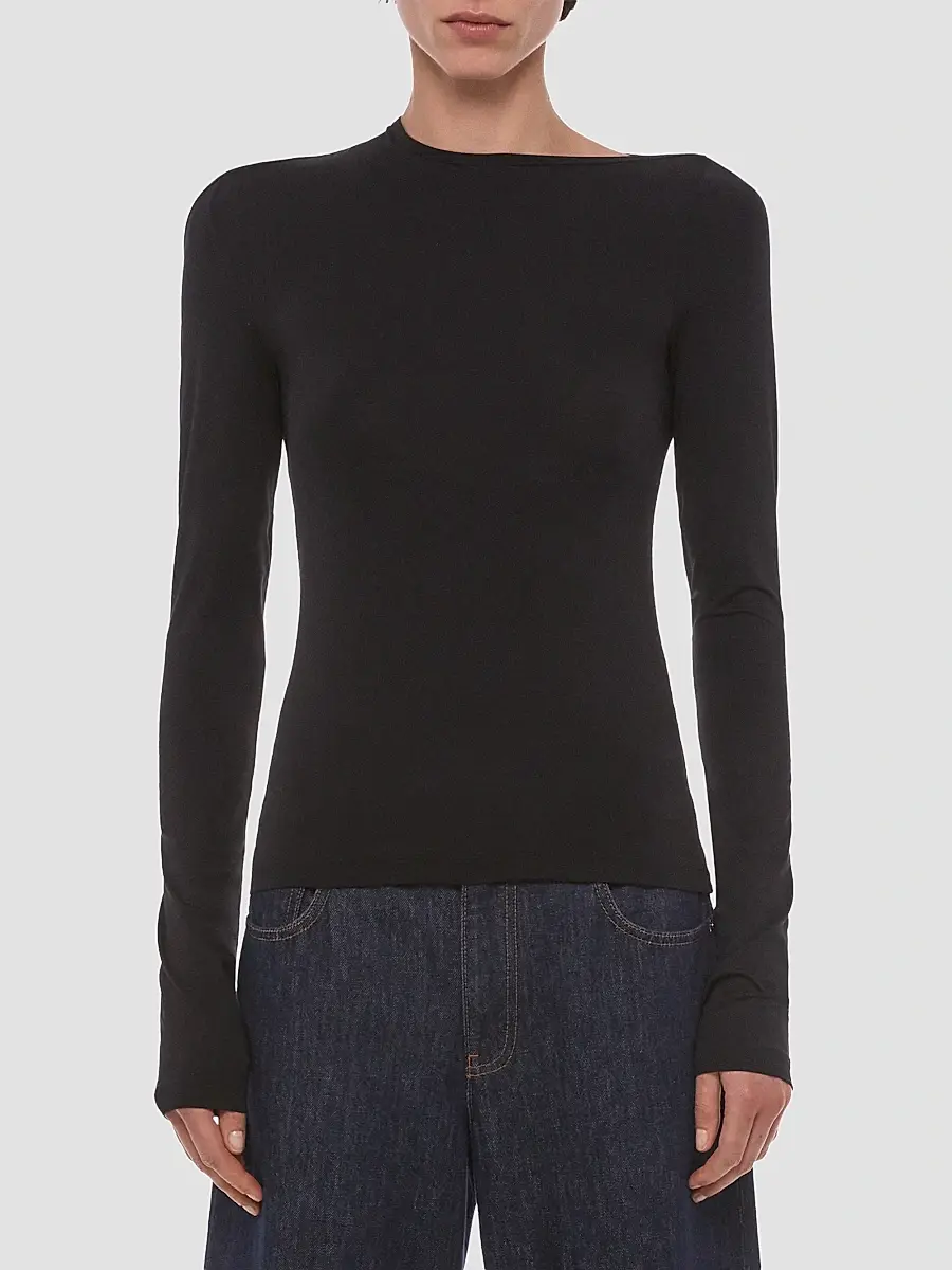 Helmut Lang Women's Asymmetrical Cut-Out Jersey Top | Thumbnail 4 Helmut Lang Women's Asymmetrical Cut-Out Jersey Top | Thumbnail 4
