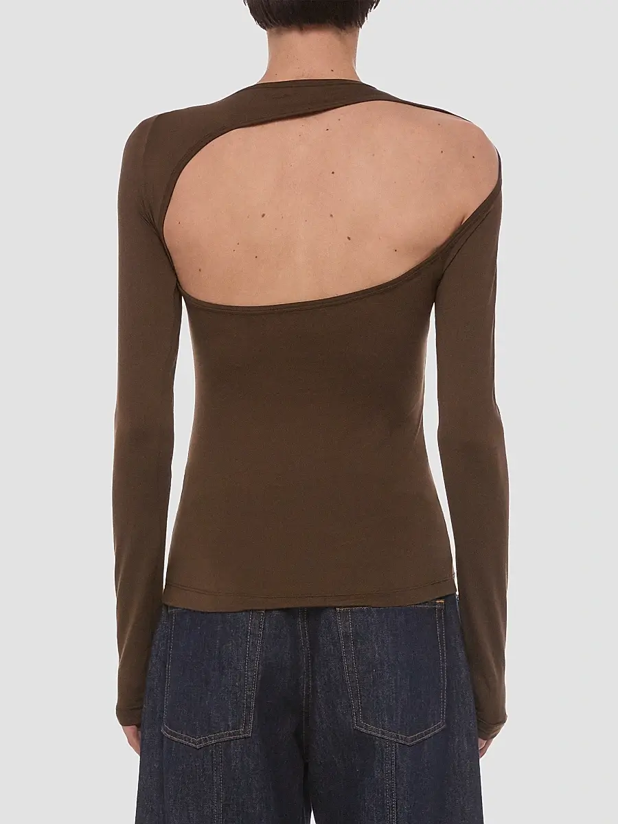 Helmut Lang Women's Asymmetrical Cut-Out Jersey Top | Thumbnail 3 Helmut Lang Women's Asymmetrical Cut-Out Jersey Top | Thumbnail 3