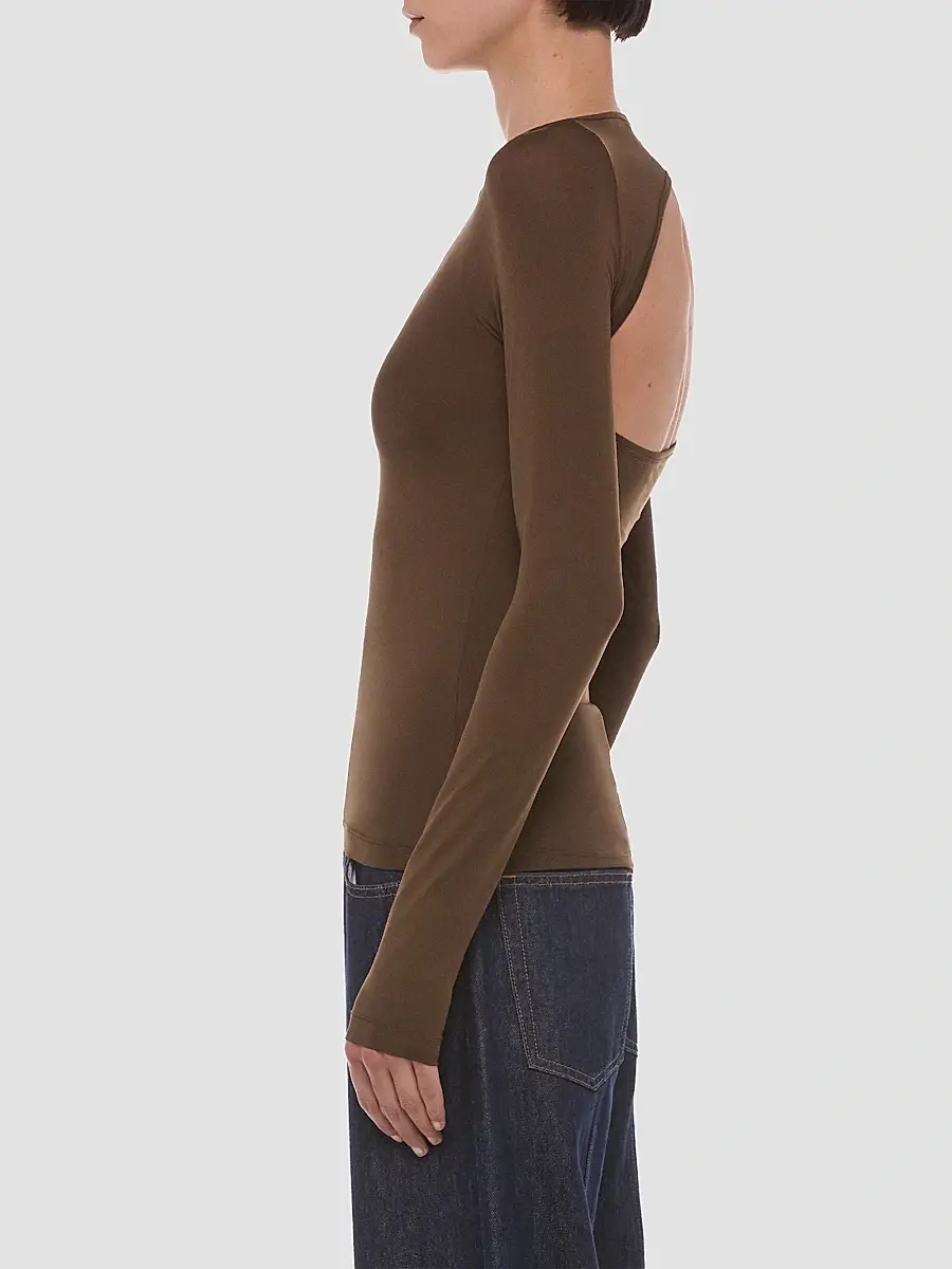 Helmut Lang Women's Asymmetrical Cut-Out Jersey Top | Thumbnail 6 Helmut Lang Women's Asymmetrical Cut-Out Jersey Top | Thumbnail 6