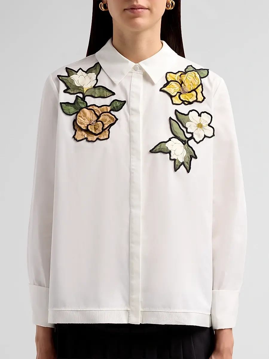 Ungaro Women's Dylan Appliqué Button-Front Blouse | Thumbnail 5 Ungaro Women's Dylan Appliqué Button-Front Blouse | Thumbnail 5