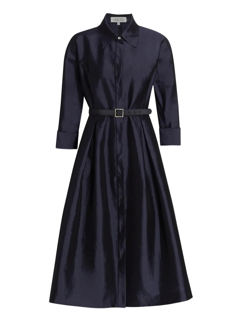 Teri Jon by Rickie Freeman Women's Silk Taffeta Shirtdress | Thumbnail 1 Teri Jon by Rickie Freeman Women's Silk Taffeta Shirtdress | Thumbnail 1