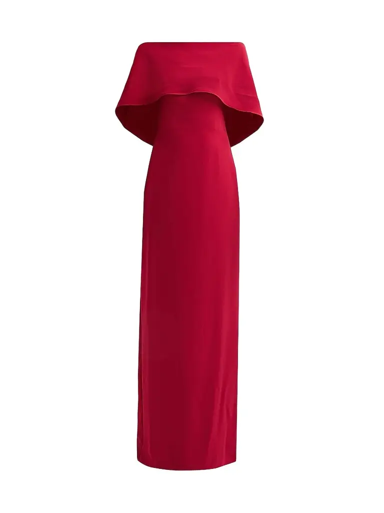 Amsale Women's Stretch Crepe Scarf Column Gown