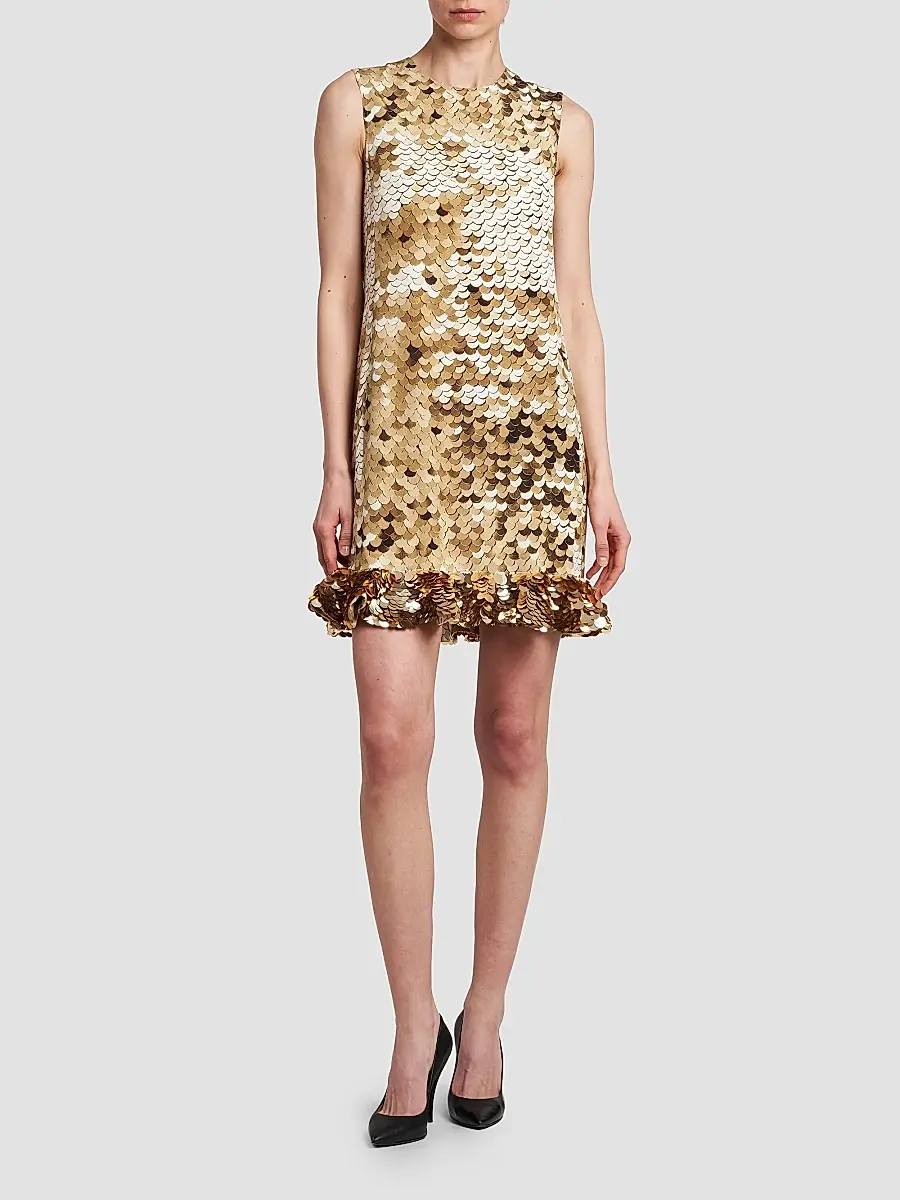 MOSCHINO Women's Sequin Silk Shift Mini Dress | Thumbnail 2 MOSCHINO Women's Sequin Silk Shift Mini Dress | Thumbnail 2
