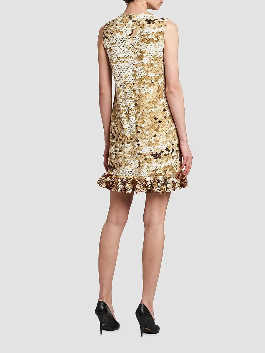 MOSCHINO Women's Sequin Silk Shift Mini Dress | Thumbnail 3 MOSCHINO Women's Sequin Silk Shift Mini Dress | Thumbnail 3