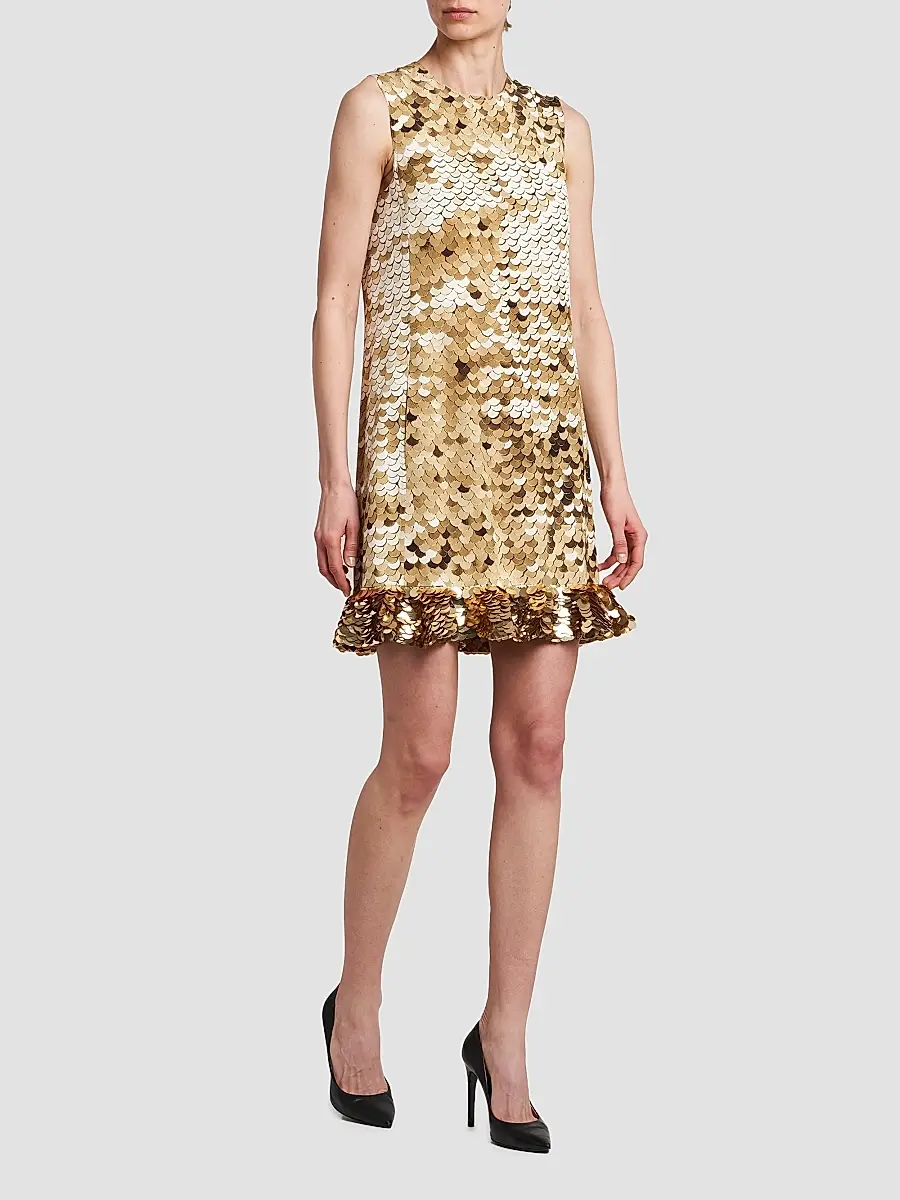 MOSCHINO Women's Sequin Silk Shift Mini Dress | Thumbnail 4 MOSCHINO Women's Sequin Silk Shift Mini Dress | Thumbnail 4