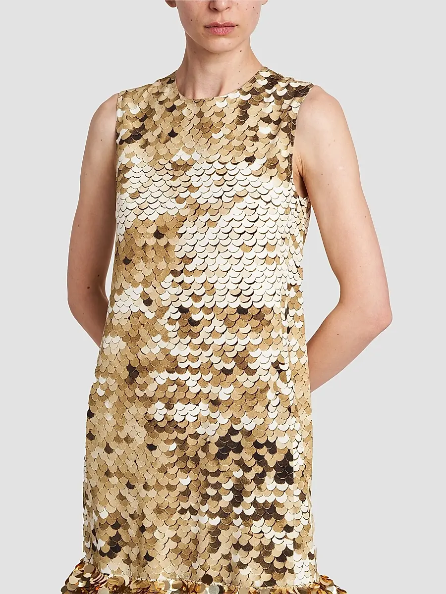 MOSCHINO Women's Sequin Silk Shift Mini Dress | Thumbnail 5 MOSCHINO Women's Sequin Silk Shift Mini Dress | Thumbnail 5