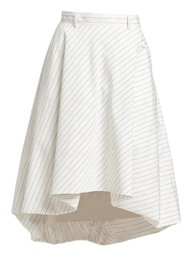 MOSCHINO Women's Striped Poplin High-Low Bubble Skirt