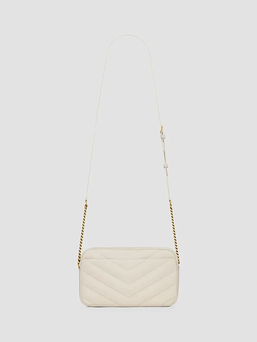 Saint Laurent Women's Loulou Camera Crossbody Bag in Lambskin - White | Thumbnail 2 Saint Laurent Women's Loulou Camera Crossbody Bag in Lambskin - White | Thumbnail 2