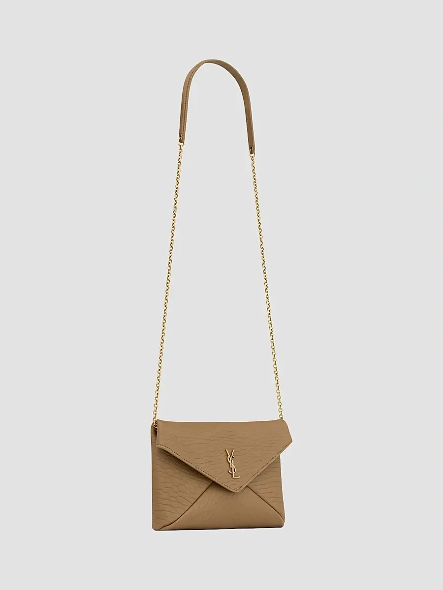 Saint Laurent Women's Cassandre Small Chain Pouch in Lambskin - Dark Cork | Thumbnail 2 Saint Laurent Women's Cassandre Small Chain Pouch in Lambskin - Dark Cork | Thumbnail 2