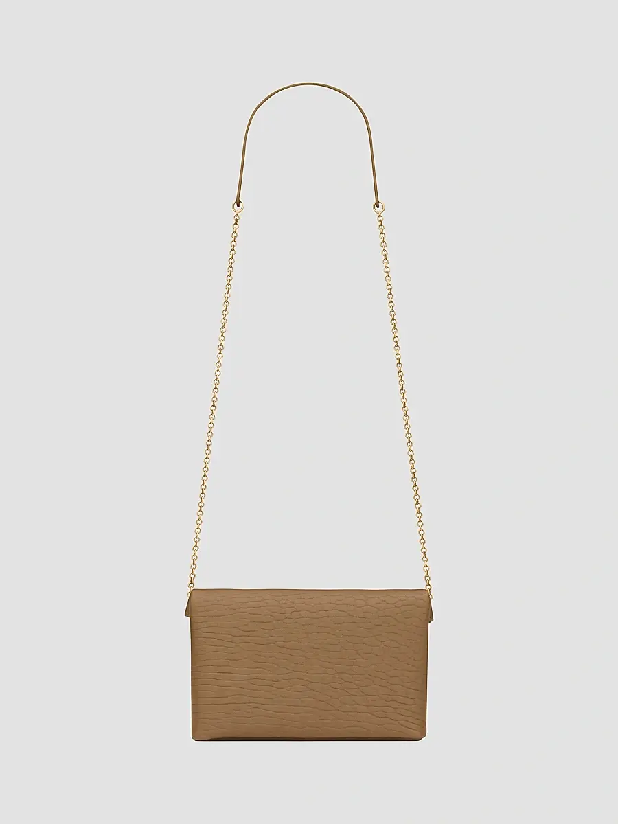 Saint Laurent Women's Cassandre Small Chain Pouch in Lambskin - Dark Cork | Thumbnail 6 Saint Laurent Women's Cassandre Small Chain Pouch in Lambskin - Dark Cork | Thumbnail 6