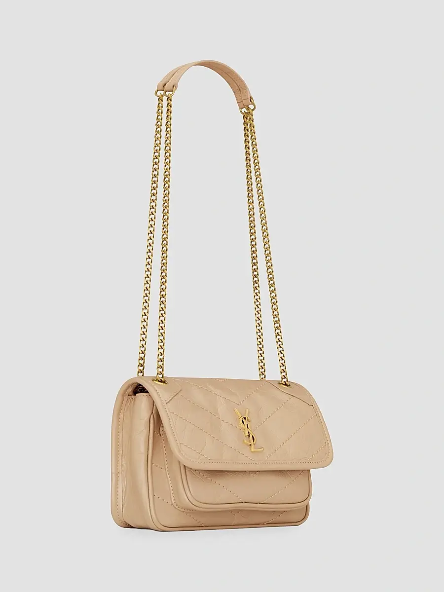 Saint Laurent Women's Niki Mini Bag in Vintage Leather - Clear Beige | Thumbnail 4 Saint Laurent Women's Niki Mini Bag in Vintage Leather - Clear Beige | Thumbnail 4