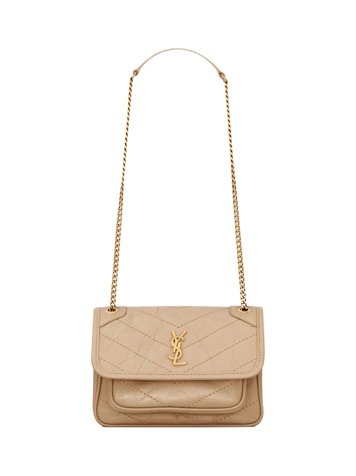 Saint Laurent Women's Niki Mini Bag in Vintage Leather - Clear Beige