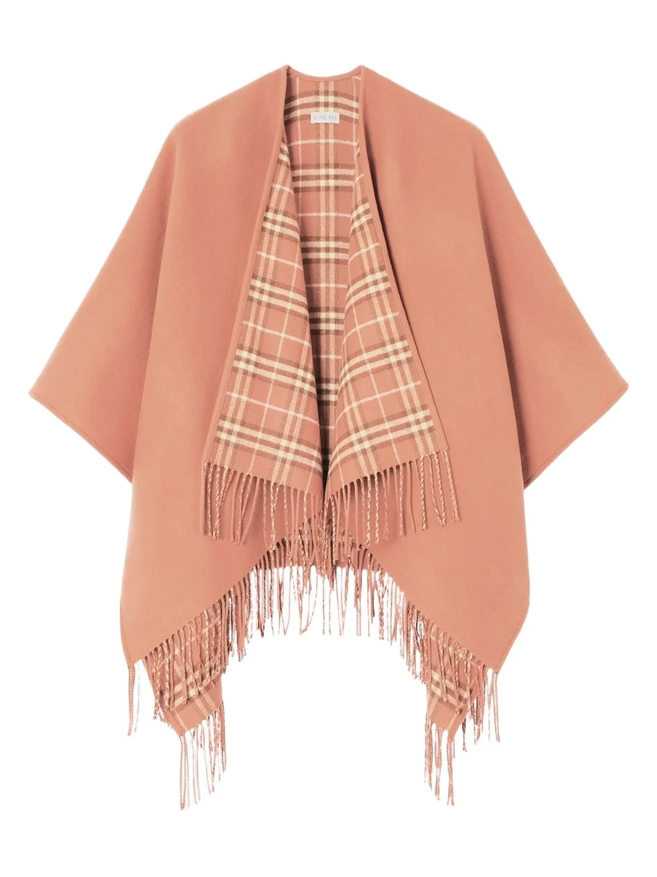 Women's Reversible Check Wool Cape Women's Reversible Check Wool Cape