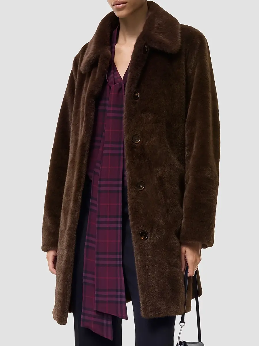 Burberry Women's Belvedere Faux-Fur Car Coat | Thumbnail 4 Burberry Women's Belvedere Faux-Fur Car Coat | Thumbnail 4