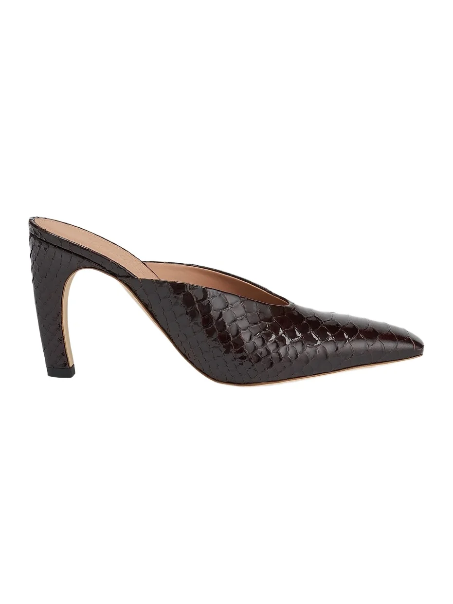 Women's Rowe 90MM Croc-Embossed Leather Mules Women's Rowe 90MM Croc-Embossed Leather Mules