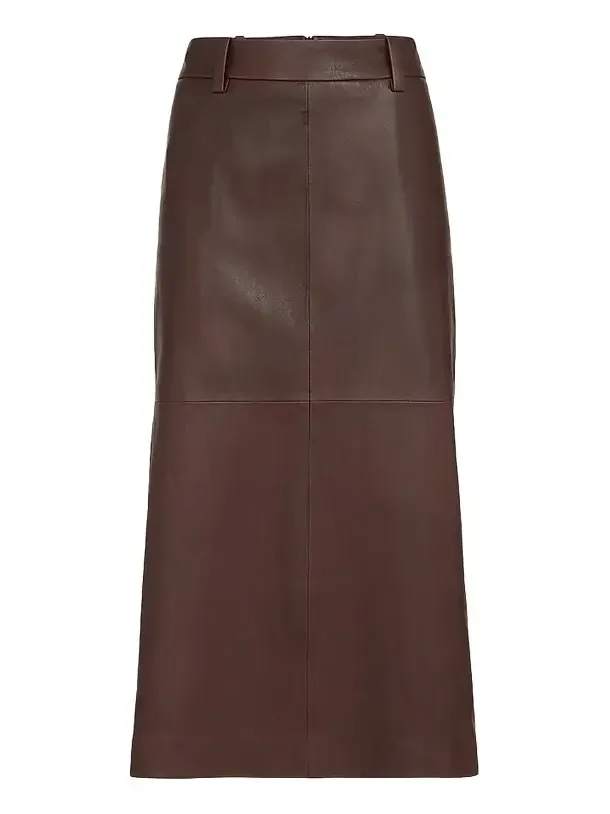Women's Polished Nappa Leather Pencil Skirt