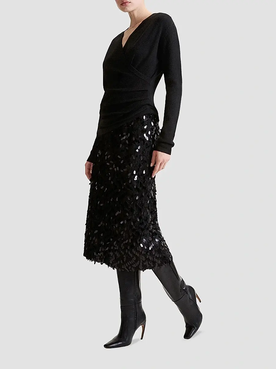 Marella Women's Sequinned Fil Coupé Skirt | Thumbnail 3 Marella Women's Sequinned Fil Coupé Skirt | Thumbnail 3
