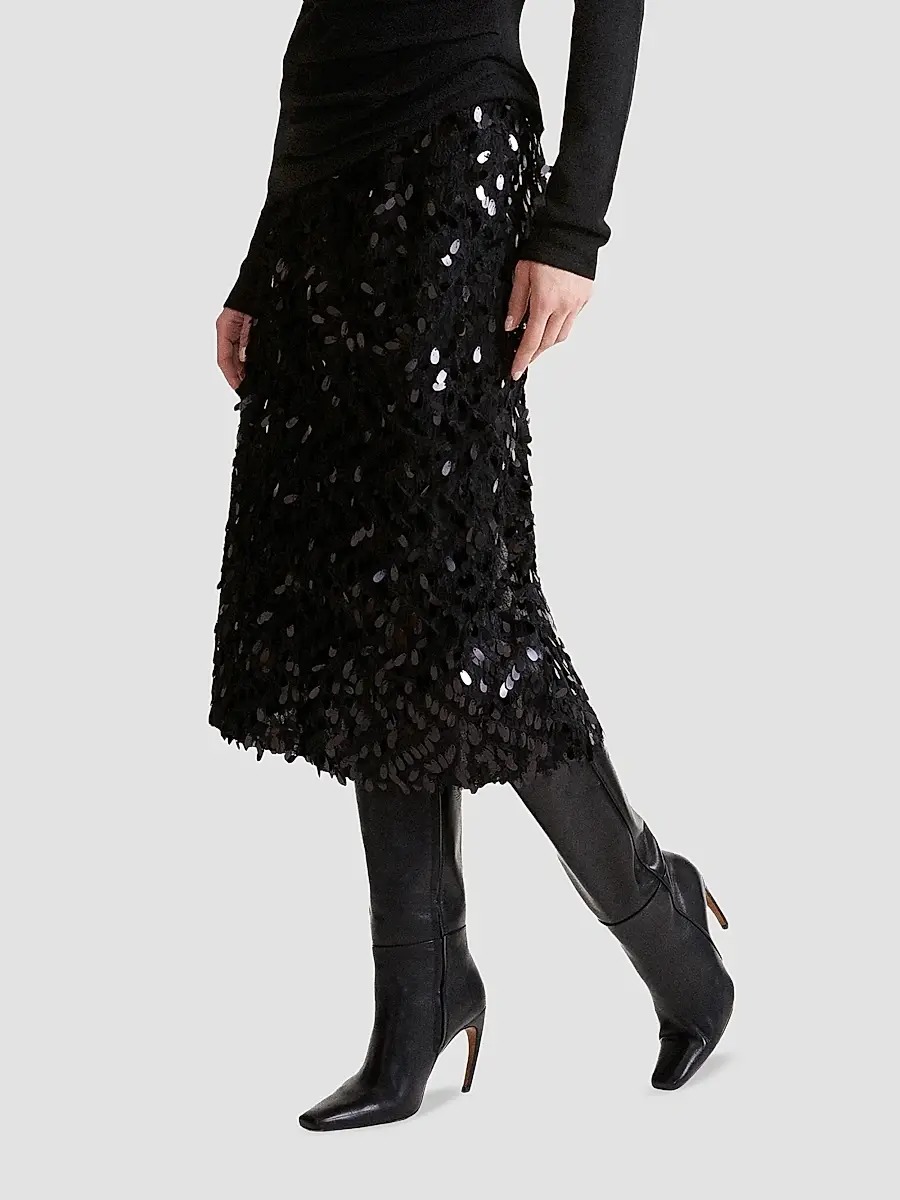 Marella Women's Sequinned Fil Coupé Skirt | Thumbnail 4 Marella Women's Sequinned Fil Coupé Skirt | Thumbnail 4