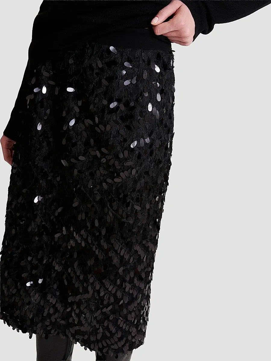 Marella Women's Sequinned Fil Coupé Skirt | Thumbnail 6 Marella Women's Sequinned Fil Coupé Skirt | Thumbnail 6