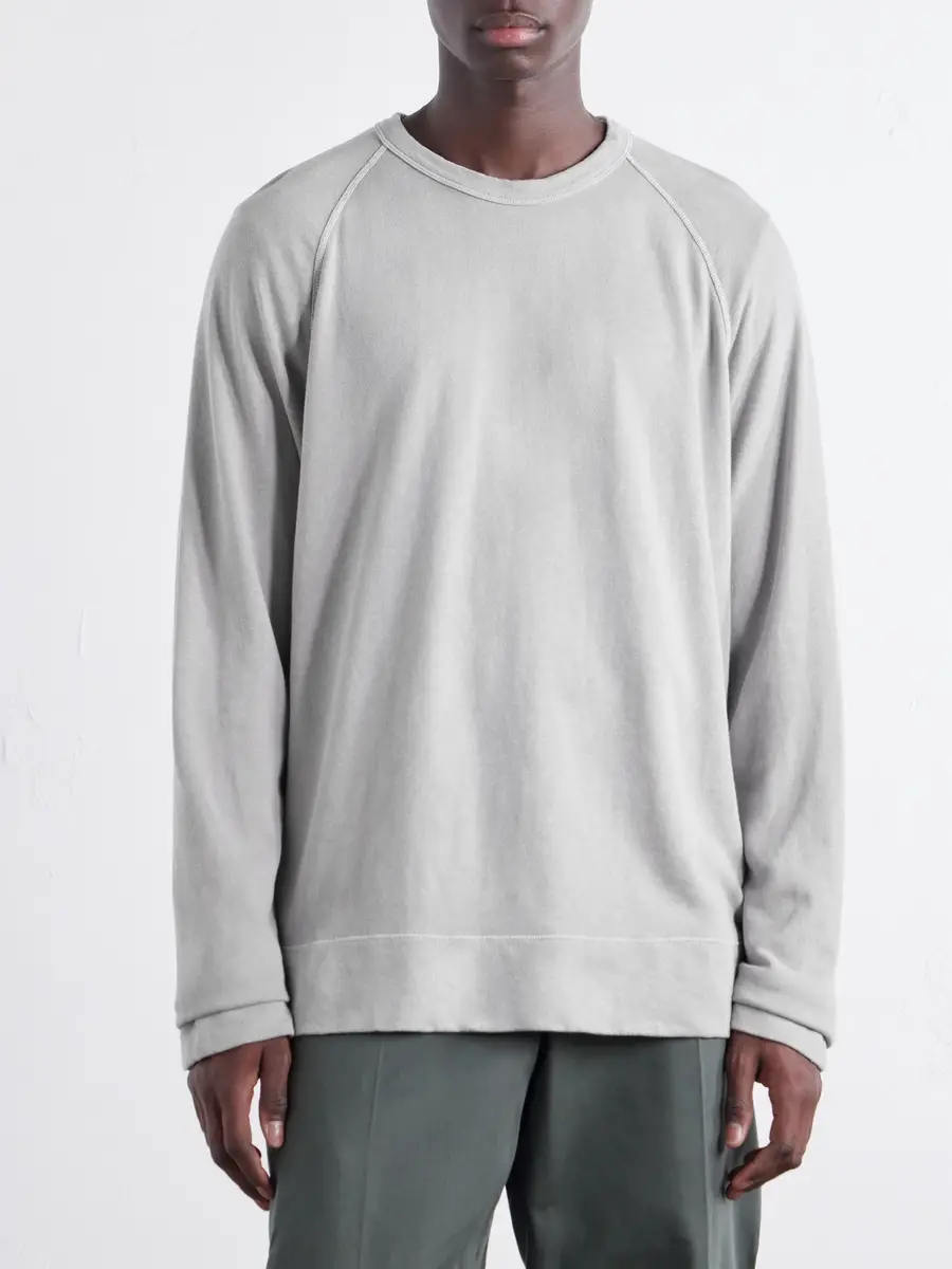 James Perse Garment-Dyed Loopback Supima Cotton-Jersey Sweatshirt - Men | Thumbnail 3 James Perse Garment-Dyed Loopback Supima Cotton-Jersey Sweatshirt - Men | Thumbnail 3