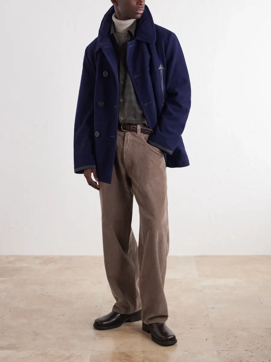 RRL Leather-Trimmed Wool-Blend Coat - Men | Thumbnail 2 RRL Leather-Trimmed Wool-Blend Coat - Men | Thumbnail 2