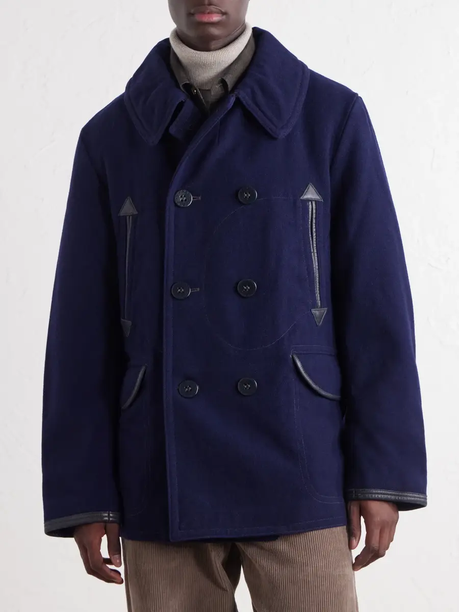 RRL Leather-Trimmed Wool-Blend Coat - Men | Thumbnail 3 RRL Leather-Trimmed Wool-Blend Coat - Men | Thumbnail 3