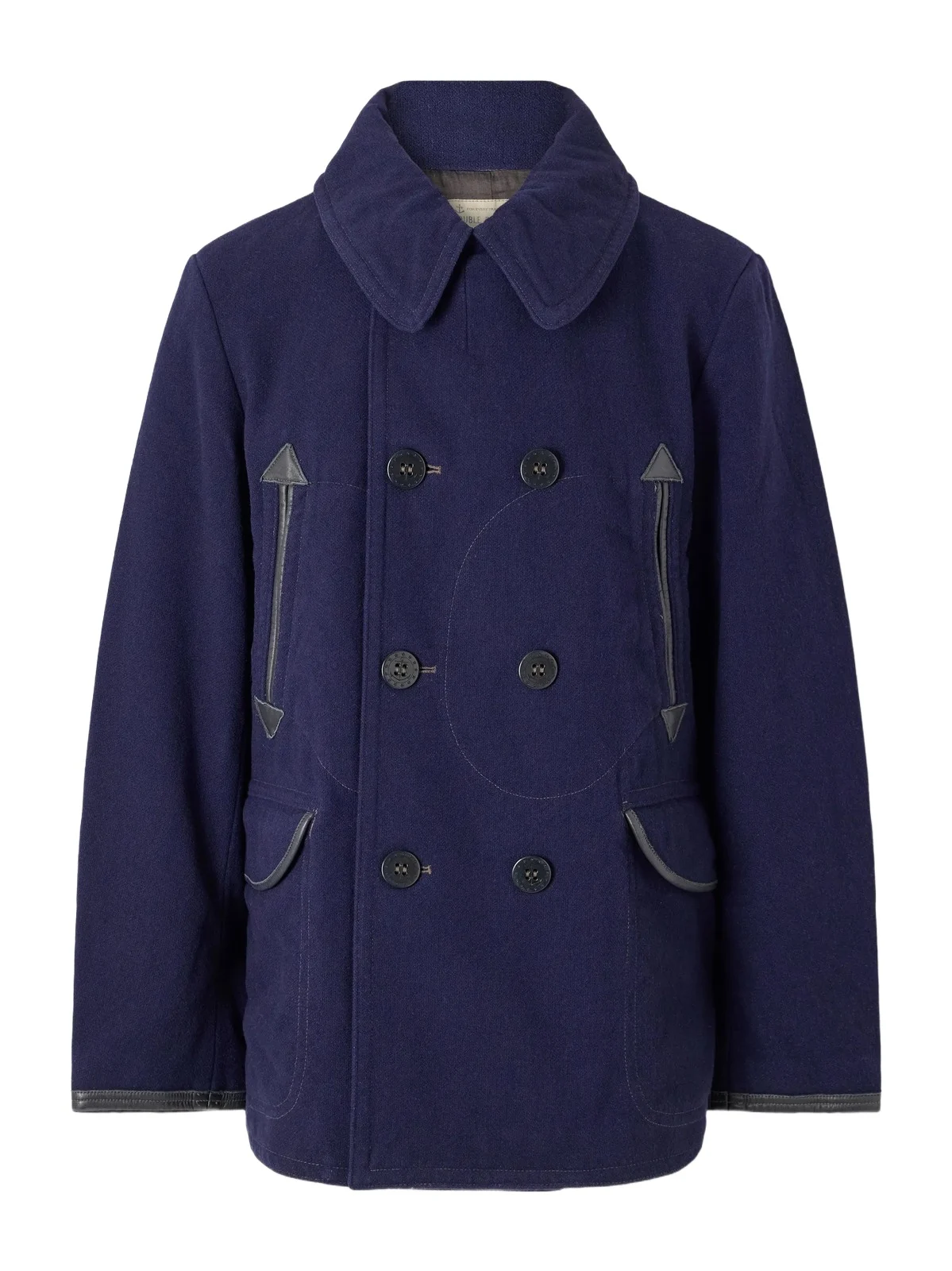 Leather-Trimmed Wool-Blend Coat - Men