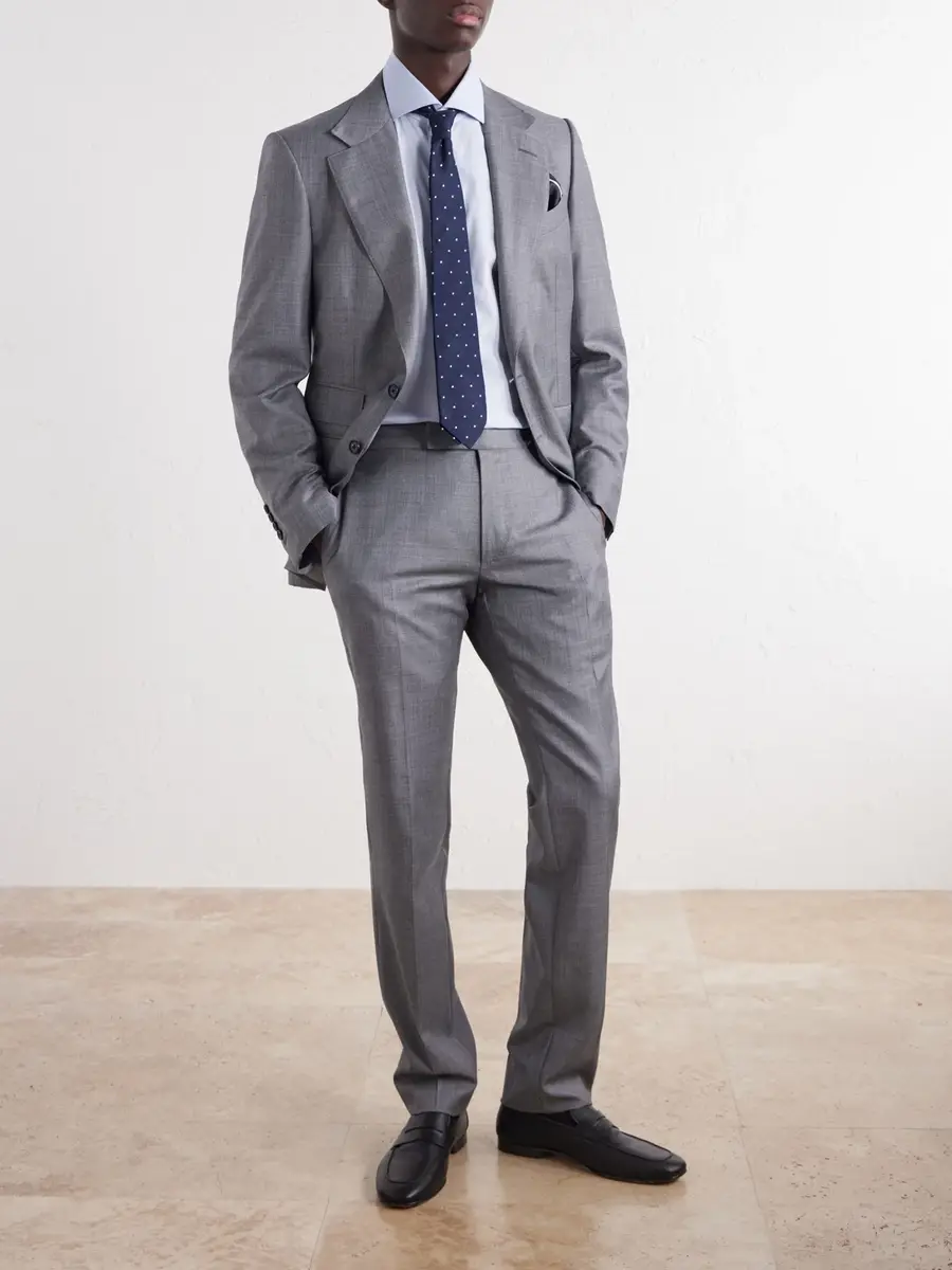 Zegna Cutaway-Collar Cotton-Blend Twill Shirt - Men | Thumbnail 2