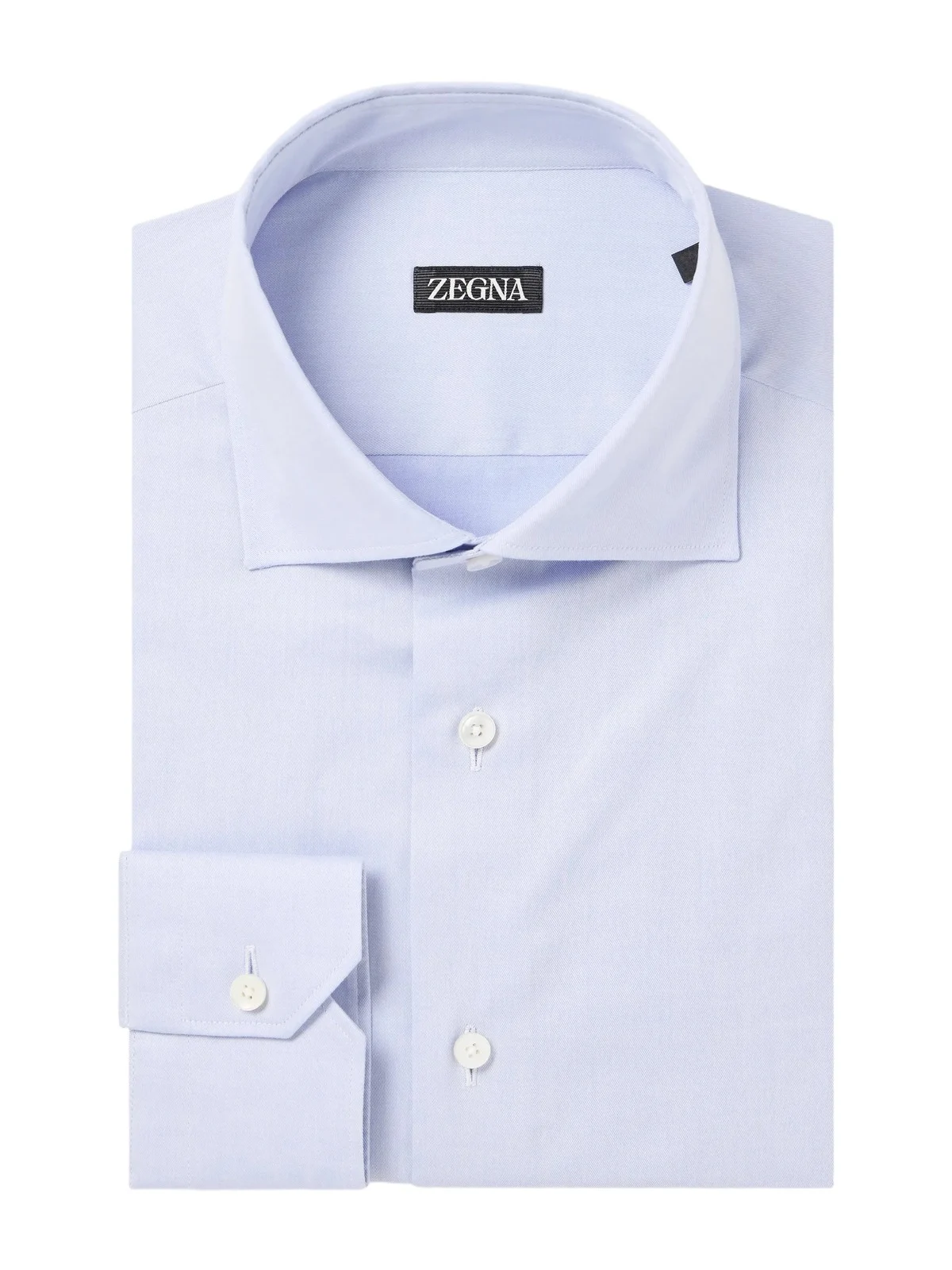 Zegna Cutaway-Collar Cotton-Blend Twill Shirt - Men