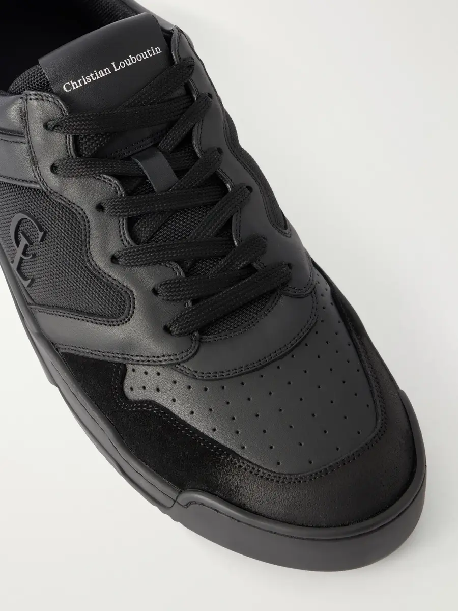 Christian Louboutin Basketball 1 Retro Suede and Mesh-Trimmed Leather Sneakers - Men | Thumbnail 5 Christian Louboutin Basketball 1 Retro Suede and Mesh-Trimmed Leather Sneakers - Men | Thumbnail 5