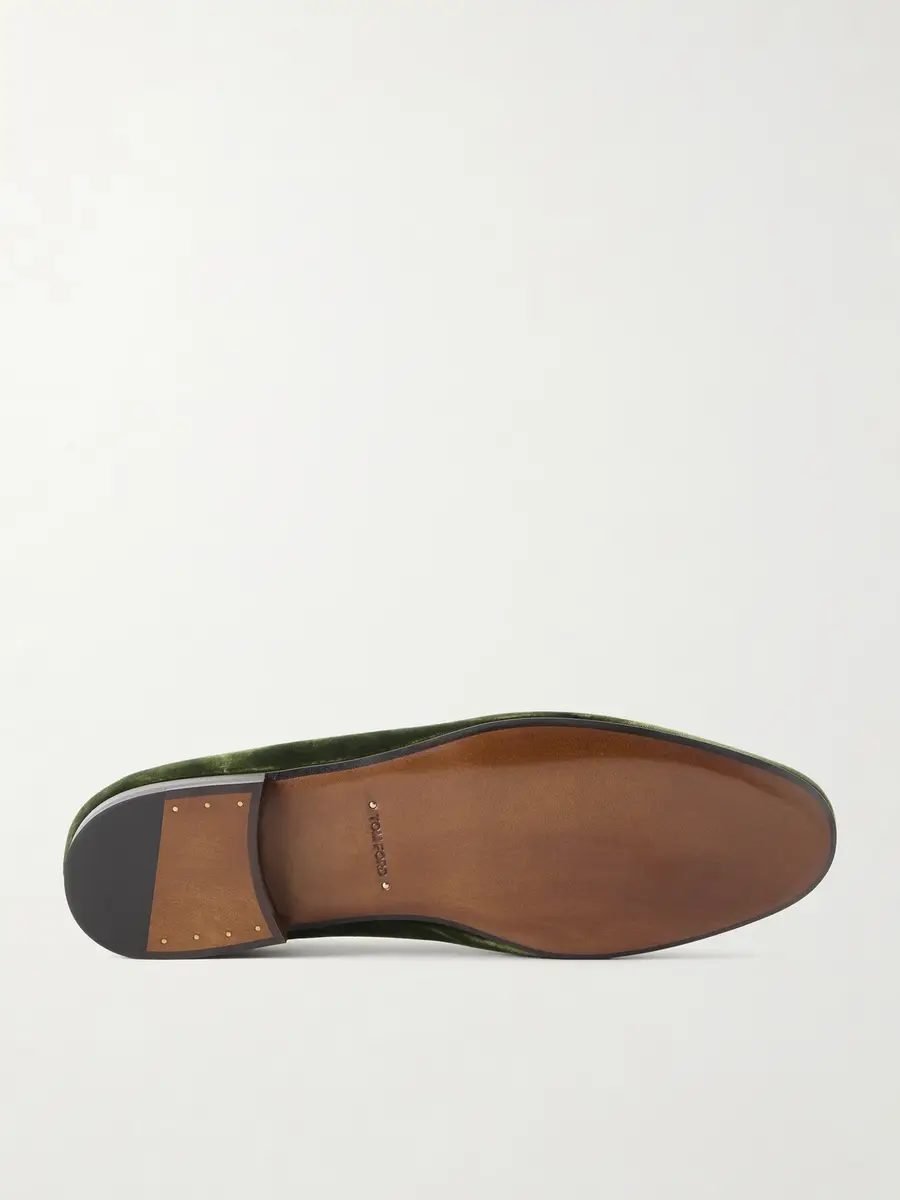 Tom Ford Scott Bow-Detailed Velvet Loafers - Men | Thumbnail 3 Tom Ford Scott Bow-Detailed Velvet Loafers - Men | Thumbnail 3