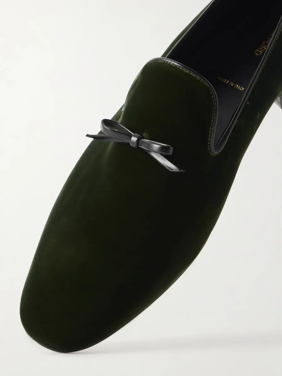 Tom Ford Scott Bow-Detailed Velvet Loafers - Men | Thumbnail 5 Tom Ford Scott Bow-Detailed Velvet Loafers - Men | Thumbnail 5