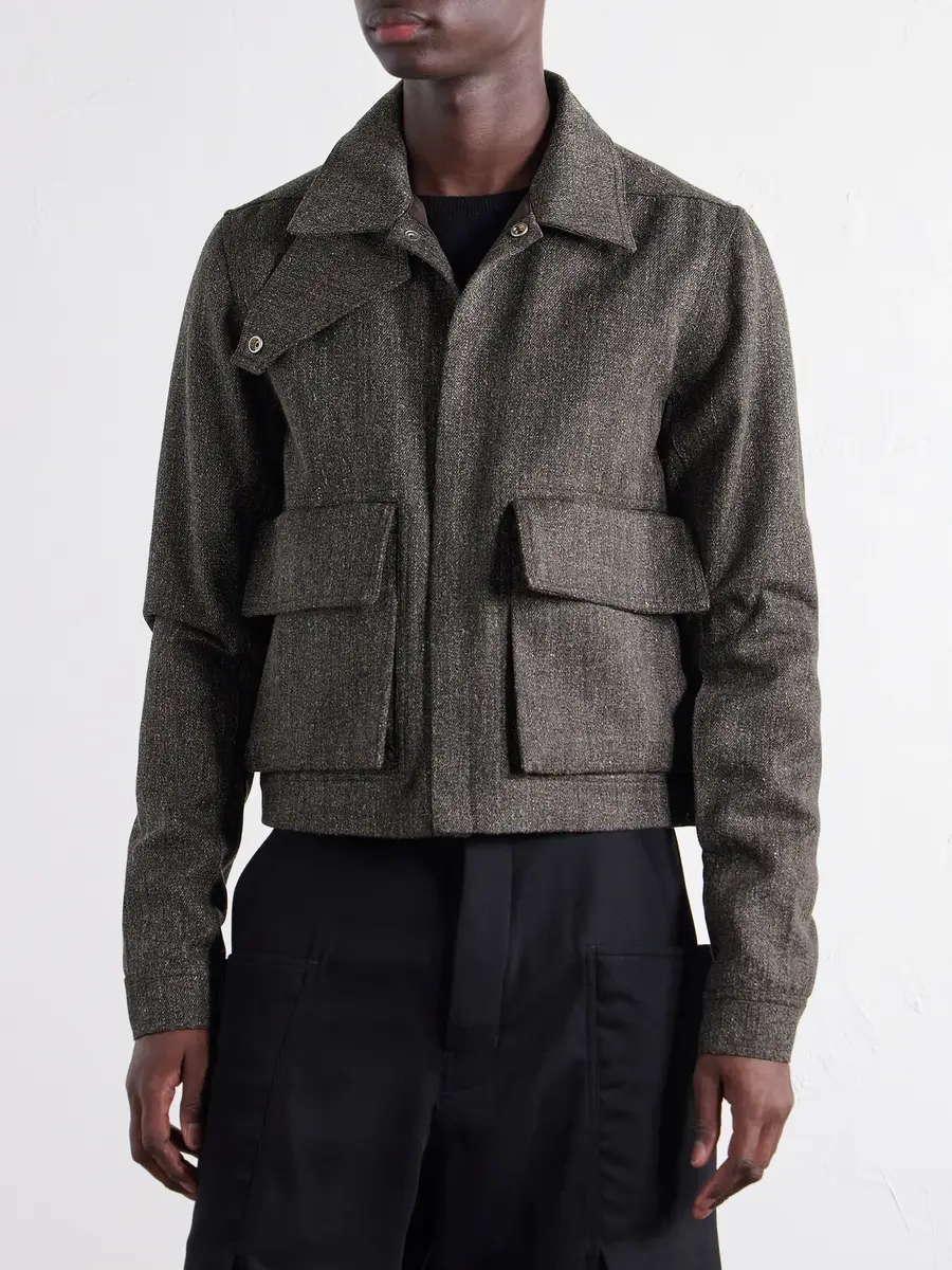 Rick Owens Tower Alice Mélange Wool Bomber Jacket - Men | Thumbnail 3 Rick Owens Tower Alice Mélange Wool Bomber Jacket - Men | Thumbnail 3