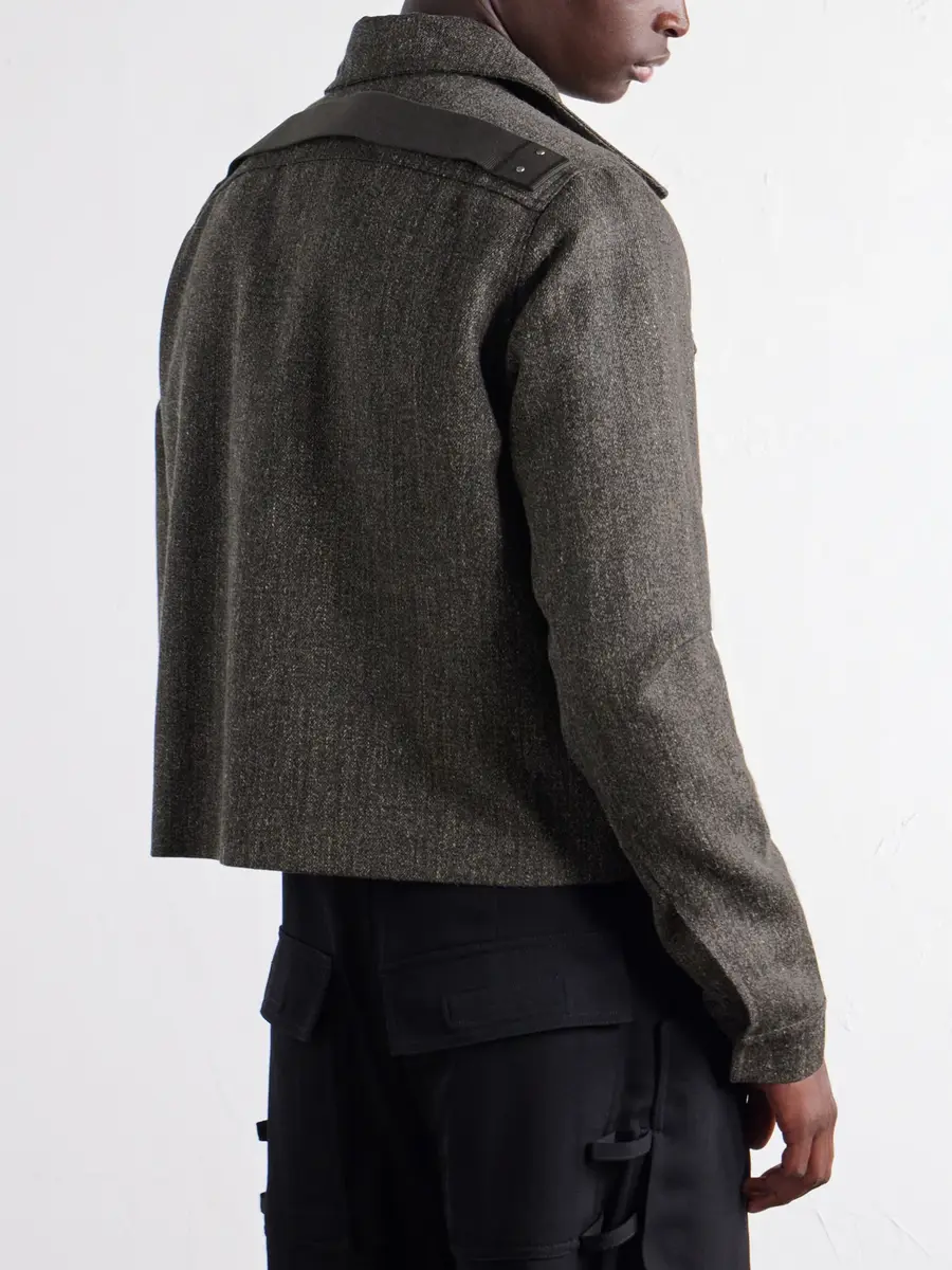 Rick Owens Tower Alice Mélange Wool Bomber Jacket - Men | Thumbnail 4 Rick Owens Tower Alice Mélange Wool Bomber Jacket - Men | Thumbnail 4