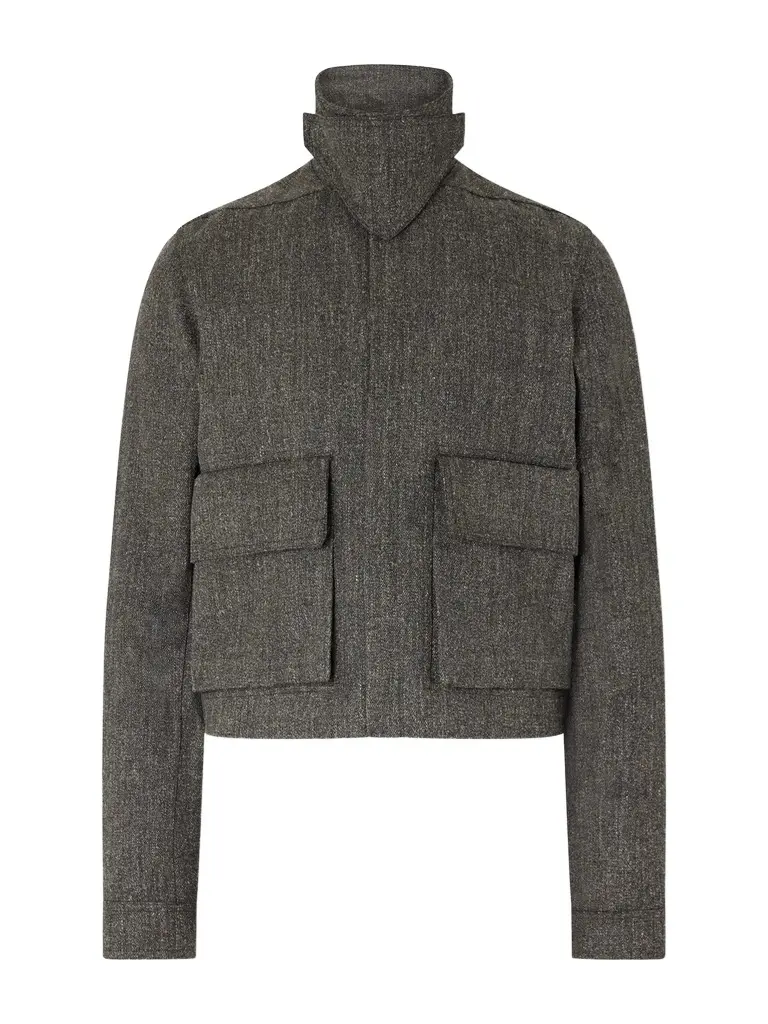 Rick Owens Tower Alice Mélange Wool Bomber Jacket - Men | Image 1 Rick Owens Tower Alice Mélange Wool Bomber Jacket - Men | Image 1