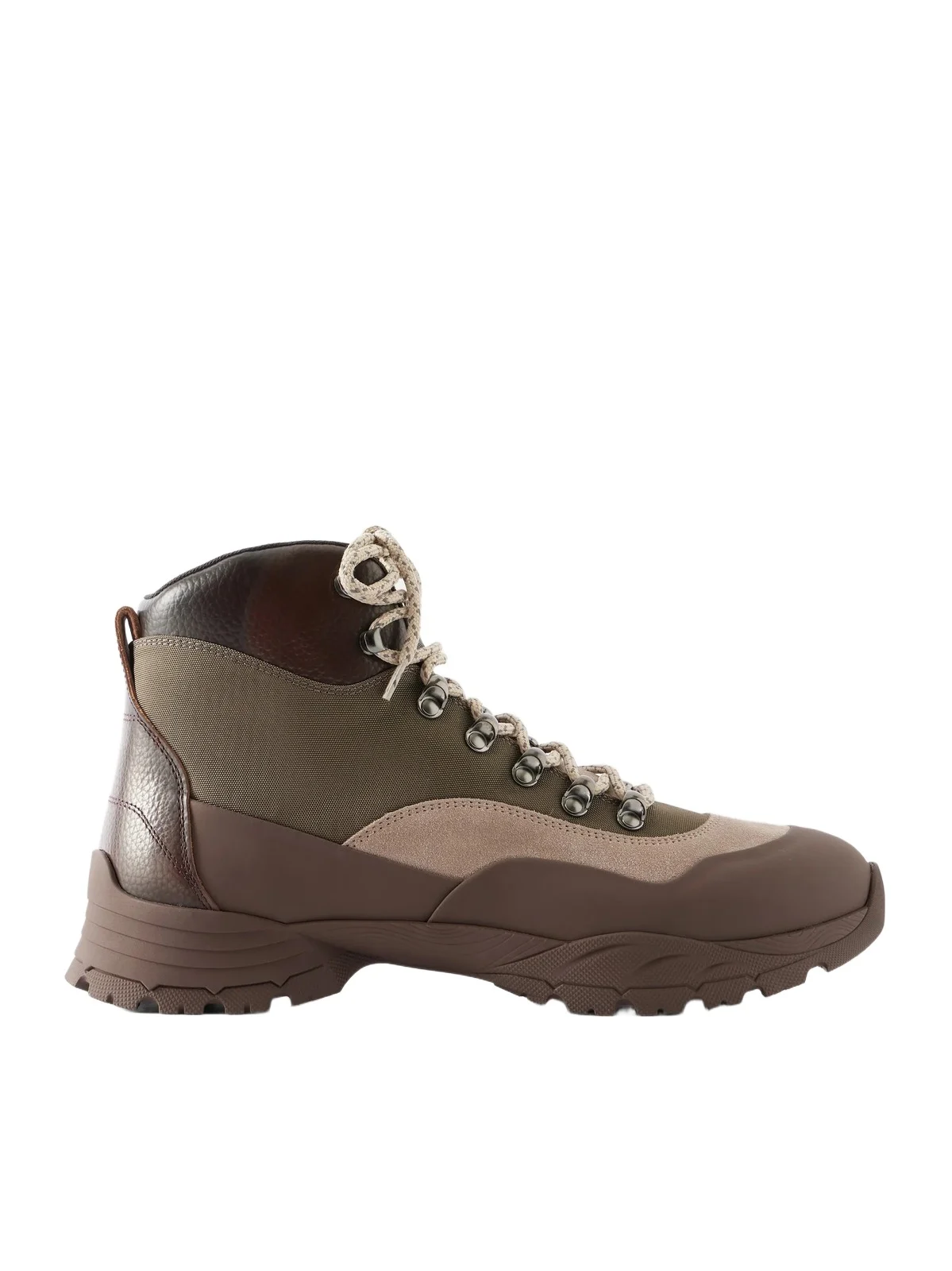 Brunello Cucinelli Panelled Suede and Leather-Trimmed Rubber Hiking Boots - Men