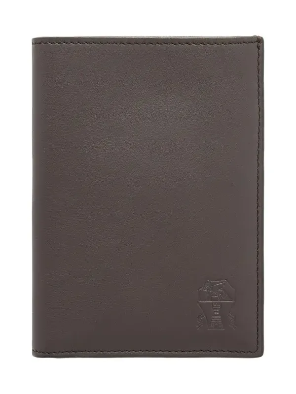 Brunello Cucinelli Logo-Debossed Leather Passport Holder - Men