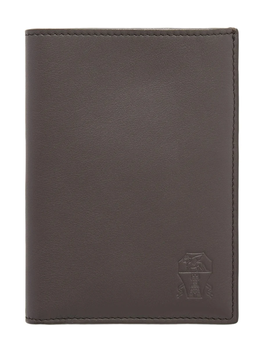 Brunello Cucinelli Logo-Debossed Leather Passport Holder - Men