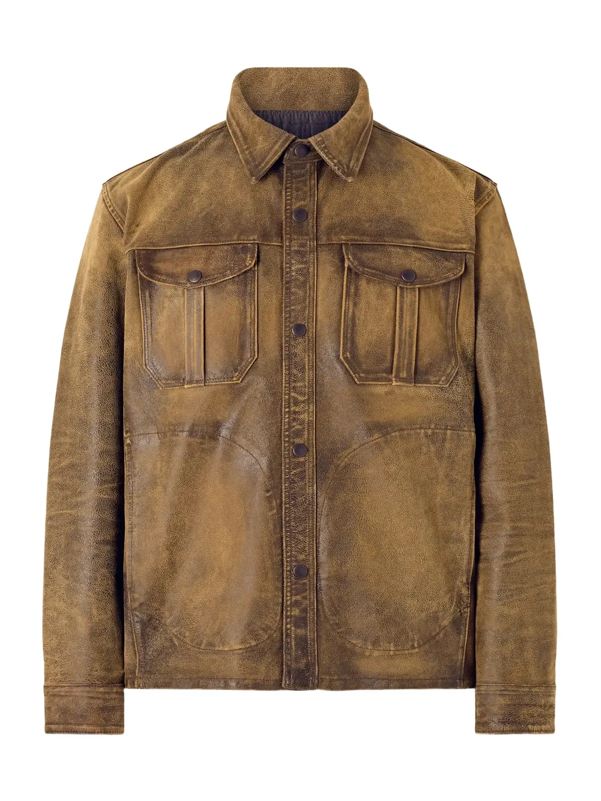 Distressed Leather Jacket - Men