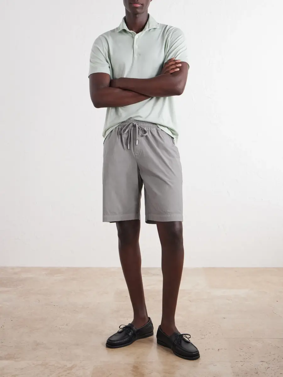 FEDELI Straight-Leg Cotton-Blend Poplin Shorts - Men | Thumbnail 2